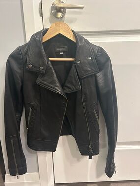 Blank NYC Black Leather Asymmetric Moto Jacket
